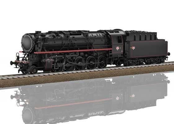 Class 150 X 2-10-0 w/Coal Tender - Sound & DCC -- French State Railways SNCF 150 X 192 (Era III 1958, black, red), HO, Trix 2574