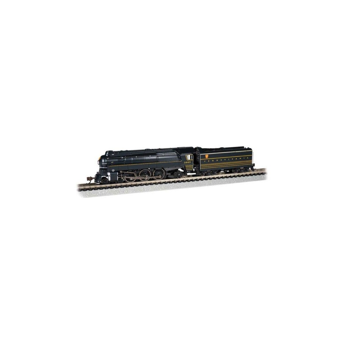 Streamlined Class K4 4-6-2 Pacific - Sound and DCC -- Pennsylvania Railroad 2665 (black, yellow, red), N, Bachmann Industries 53