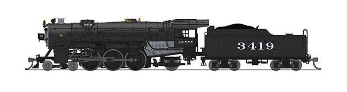 USRA 4-6-2 Heavy Pacific - Standard DC - Stealth -- Santa Fe 3419 (black, silver), N, Broadway Limited Imports 8060