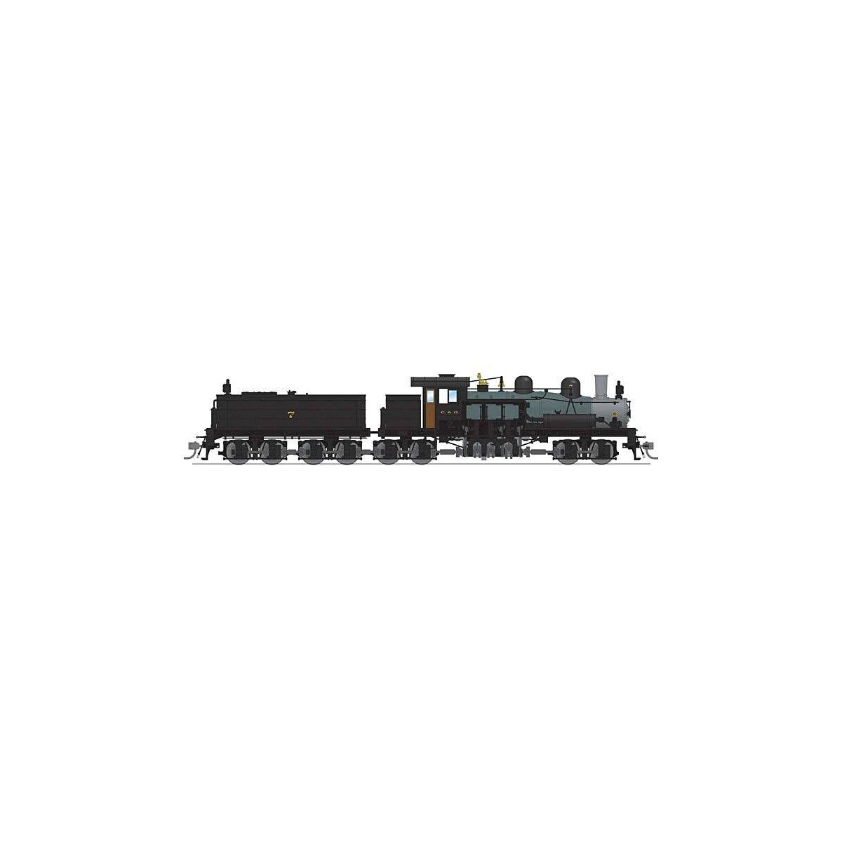 Class D 4-Truck Shay - Standard DC - Stealth -- Chesapeake & Ohio 7 (As-Delivered, gray, black, graphite), HO, Broadway Limited 