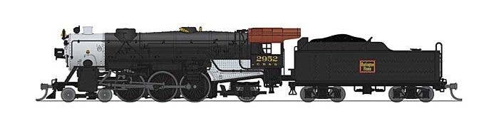 USRA 4-6-2 Heavy Pacific - Standard DC - Stealth -- Chicago, Burlington & Quincy 2952 (black, silver, Tuscan), N, Broadway Limit