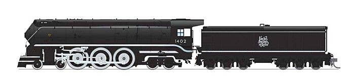 Class I-5 4-6-4 - Sound and DCC - Paragon4(TM) Brass Hybrid -- New Haven 1402 (black, silver, Small Script Lettering), HO, Broad