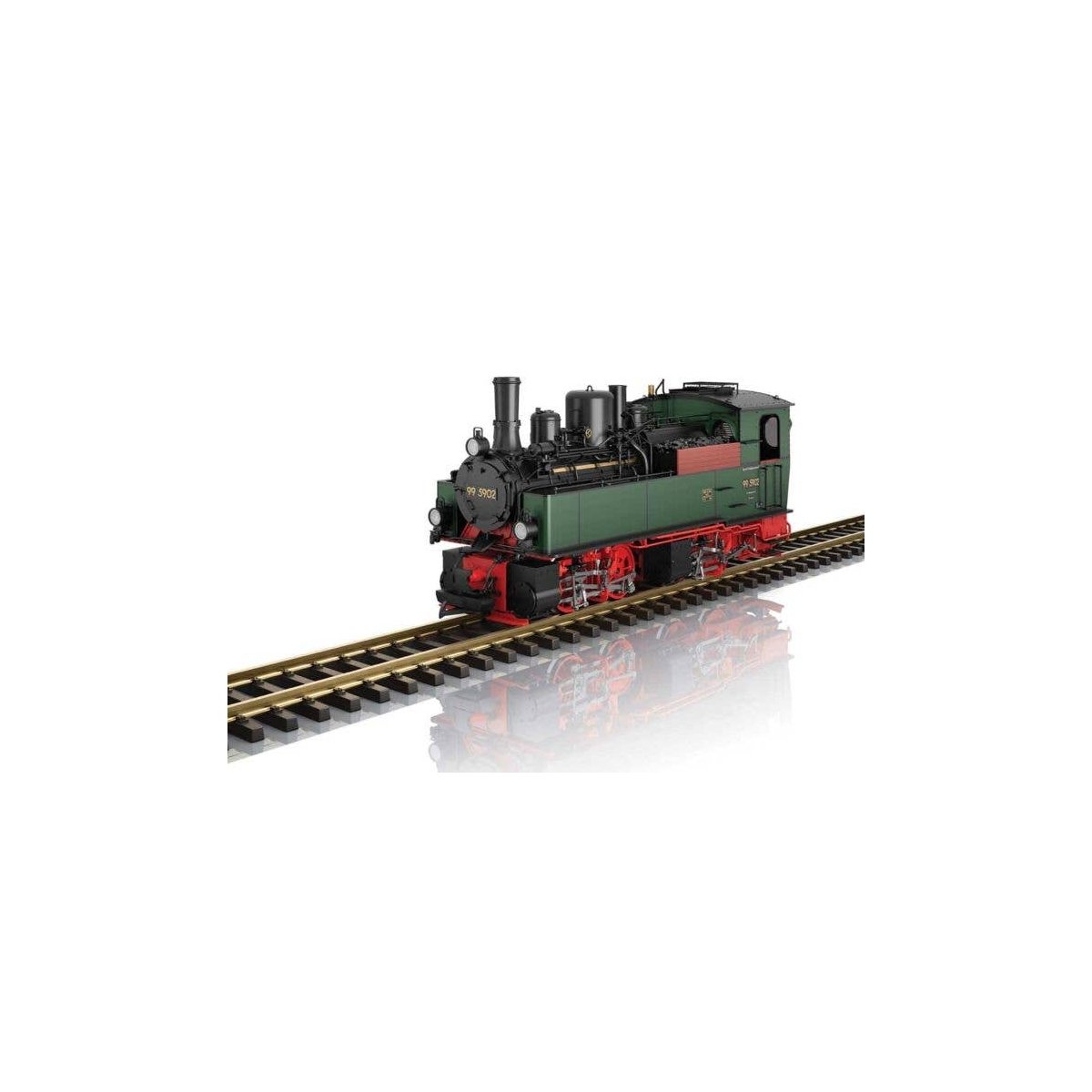 0-4-4-0T - Sound and DCC -- Harzquer Railroad HSB 99 5902 (Era VI, green, black, red), G, LGB 26592