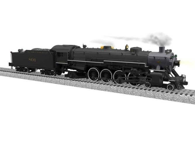 USRA 4-8-2 Light Mountain - 3-Rail w/Legacy Sound, Control & Smoke -- Alaska Railroad 801 (black, graphite, yellow), O, Lionel 2