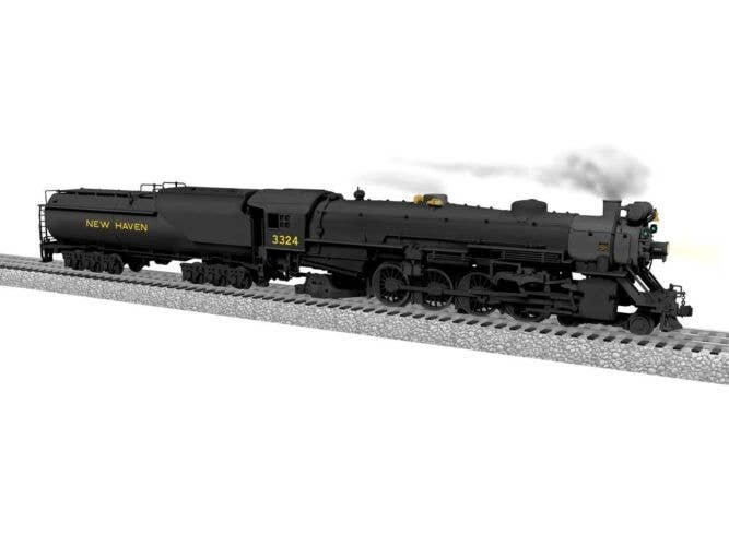 USRA 4-8-2 Light Mountain w/Vanderbilt - 3-Rail Legacy Sound, Control & Smok -- New Haven 3324 (black, graphite, yellow), O, Lio