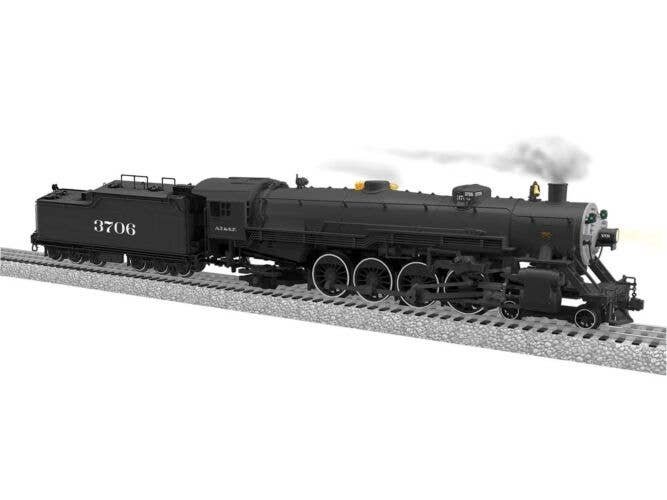 USRA 4-8-2 Light Mountain - 3-Rail w/Legacy Sound, Control & Smoke -- Santa Fe 3706 (black, silver, white), O, Lionel 2531200