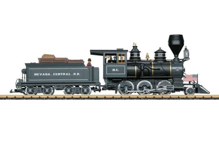 2-6-0 Mogul - Sound, Smoke and DCC -- Nevada Central Railroad 6 (black, graphite), G, LGB 20284