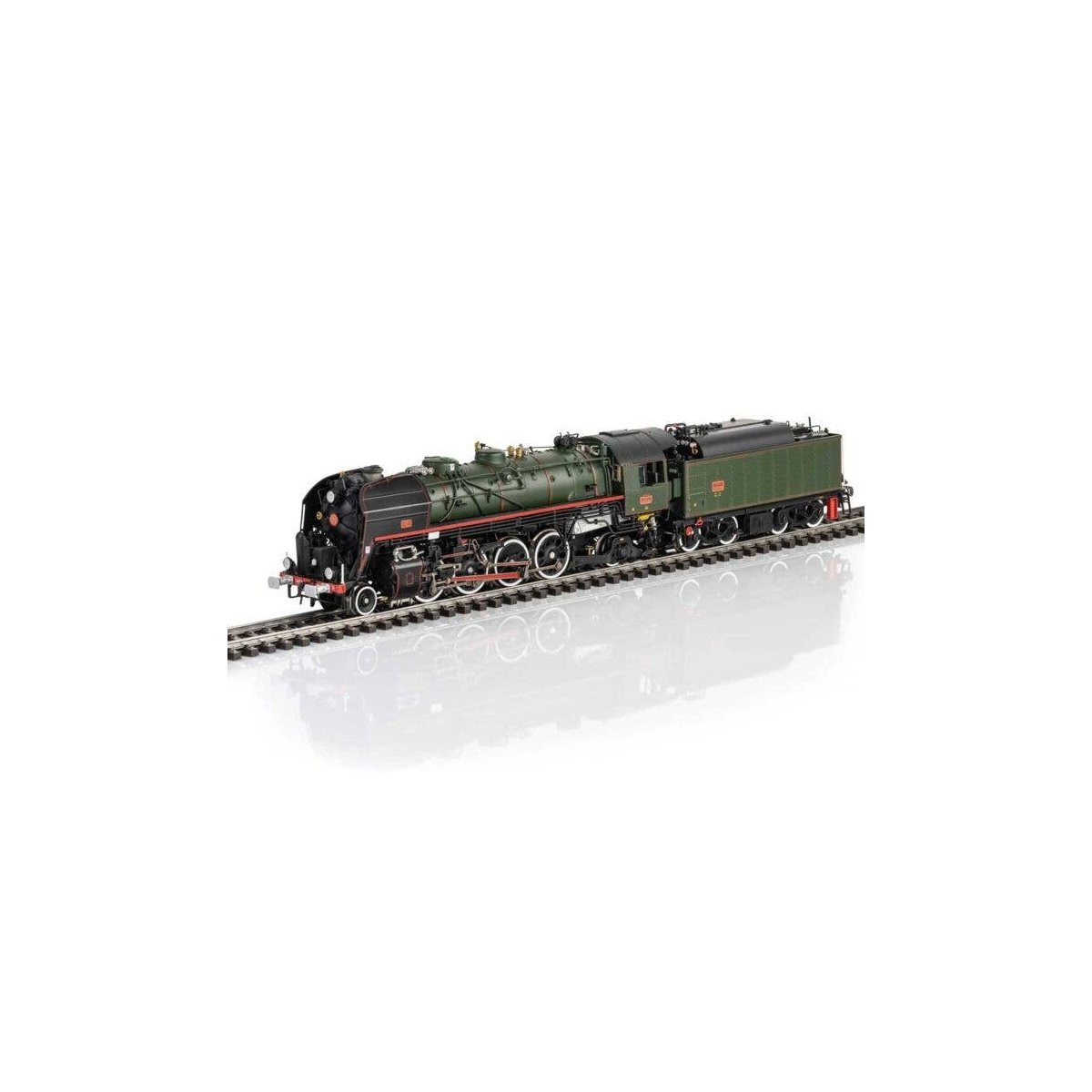 Class 141.R 2-8-2 - 3-Rail - Sound and Digital -- French State Railways SNCF 1244 (Verein Mikado era VI Scheme, green, red), HO,