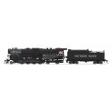 Class T1a 2-8-4 Berkshire Square Tender - Sound, DCC and Smoke - Paragon4(TM -- Southern Pacific 3509 (black, graphite, Large Le