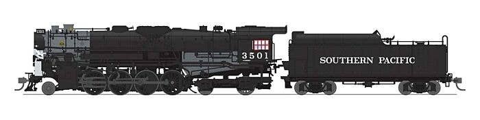 Class T1a 2-8-4 Berkshire Square Tender - Sound, DCC and Smoke - Paragon4(TM -- Southern Pacific 3509 (black, graphite, Large Le