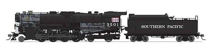 Class T1a 2-8-4 Berkshire Square Tender - Sound, DCC and Smoke - Paragon4(TM -- Southern Pacific 3501 (black, graphite, Large Le