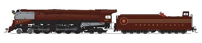 Class Q2 4-4-6-4 Duplex - Sound and DCC - Paragon4(TM) Brass Hybrid -- Pennsylvania Railroad 6195 (Fantasy Scheme, Tuscan, graph