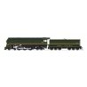 Class I-5 4-6-4 - Sstandard DC - Stealth Brass Hybrid -- New Haven 1400 (Fantasy Scheme, green, yellow), HO, Broadway Limited Im
