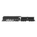 Class I-5 4-6-4 - Sstandard DC - Stealth Brass Hybrid -- New Haven 1400 (black, silver, Small Script Lettering), HO, Broadway Li