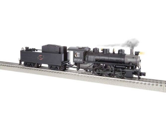 USRA 0-6-0 - 3-Rail w/Legacy Sound, Control & Smoke -- Chicago & North Western 2624 (black, graphite, color ball/bar logo), O, L