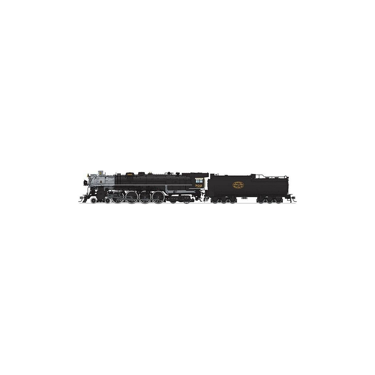 Class E-1 4-8-4 w/Sound, DCC & Smoke - Paragon3 Hybrid -- Spokane, Portland & Seattle 702 (black), HO, Broadway Limited Imports 