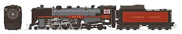 Class H1b 4-6-4 Hudson - Sound and DCC -- Canadian Pacific 2815 (bright maroon, gray, black, Spans the World Logo), HO, Rapido T