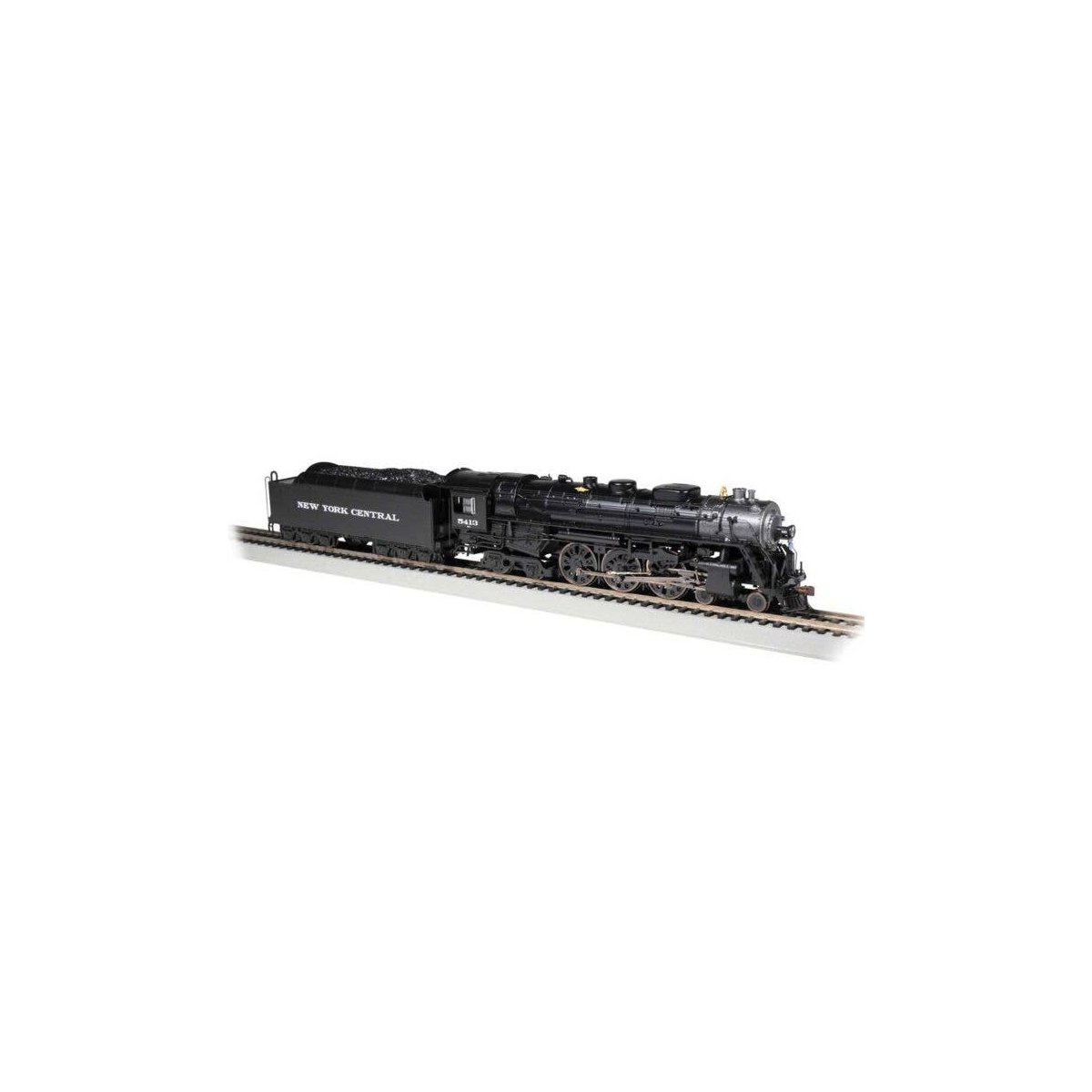 Class J3a 4-6-4 Hudson - WOWSound(R) and DCC -- New York Central 5413 (black, graphite As-Delivered, Roman Lettering), HO, Bachm