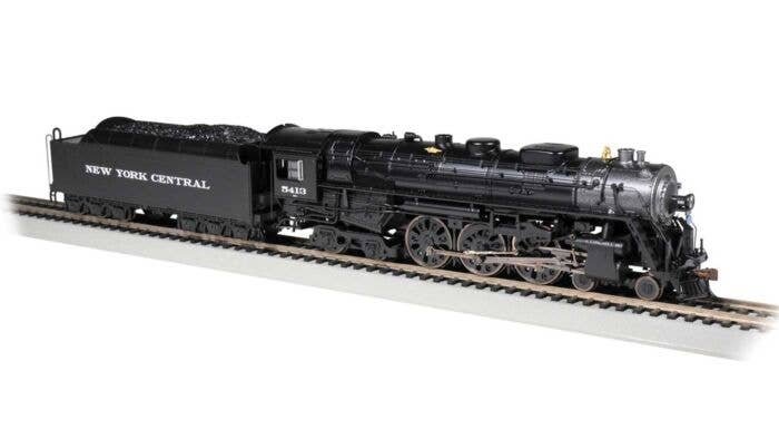 Class J3a 4-6-4 Hudson - WOWSound(R) and DCC -- New York Central 5413 (black, graphite As-Delivered, Roman Lettering), HO, Bachm