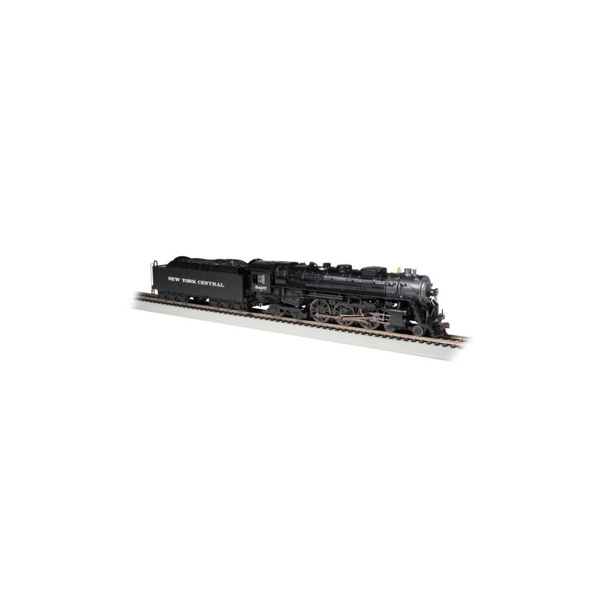 Class J3a 4-6-4 Hudson - WOWSound(R) and DCC -- New York Central 5407 (black, graphite As-Delivered, Roman Lettering), HO, Bachm