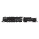 Class T1a 2-8-4 Berkshire Square Tender - Standard DC - Stealth Series -- Southern Pacific 3504 (black, graphite, Lines Letterin