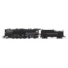 Class T1a 2-8-4 Berkshire Square Tender - Standard DC - Stealth Series -- Southern Pacific 3504 (black, graphite, Lines Letterin
