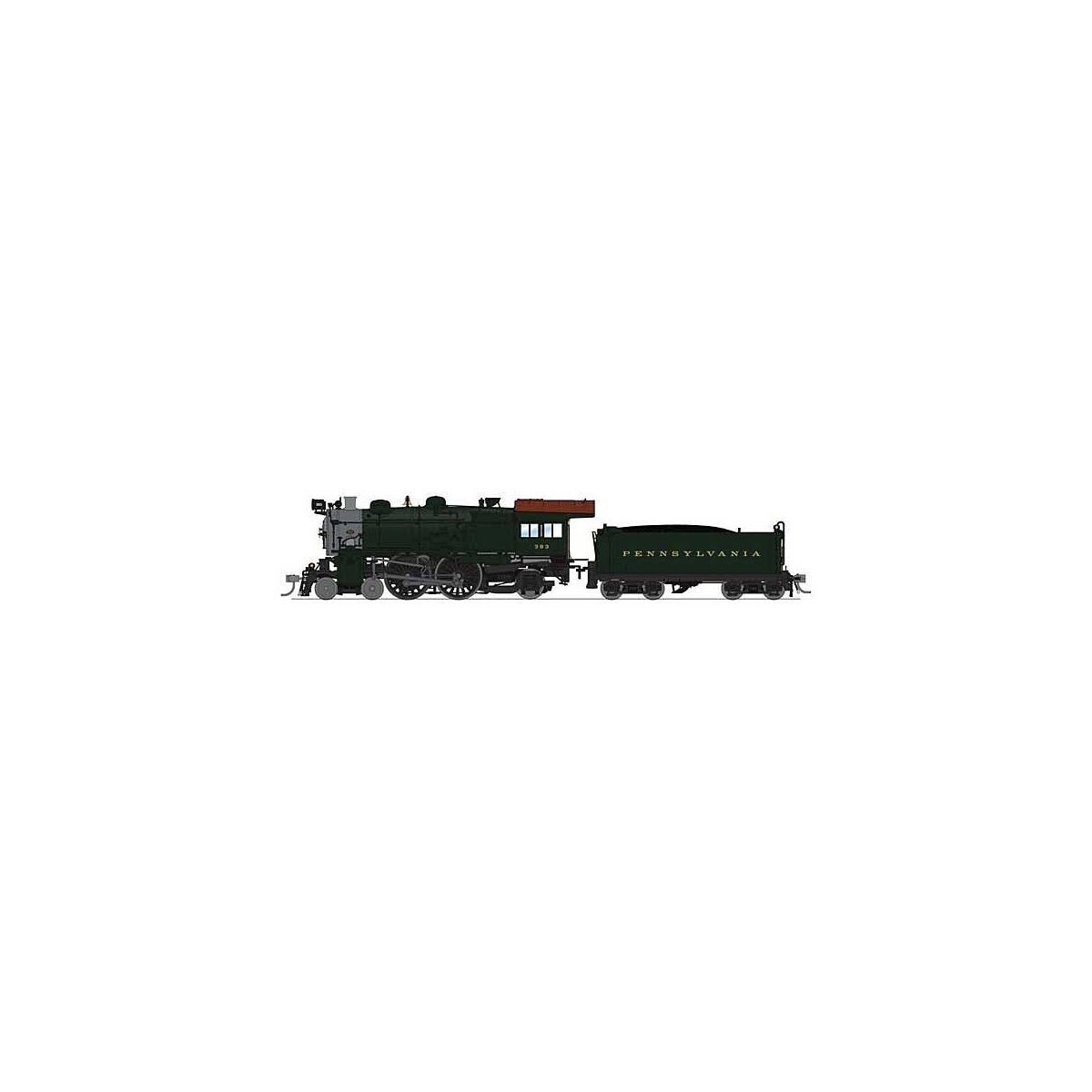 Class E6 4-4-2 Atlantic, Postwar - Sound & DCC - Paragon4 -- Pennsylvania Railroad 393 (Brunswick Green, graphite, Tuscan), HO, 