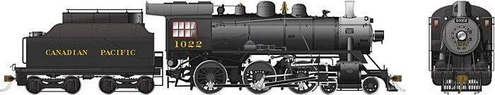 Class D10h 4-6-0 - LokSound and DCC -- Canadian Pacific 1022 (black, graphite), HO, Rapido Trains Inc 602503
