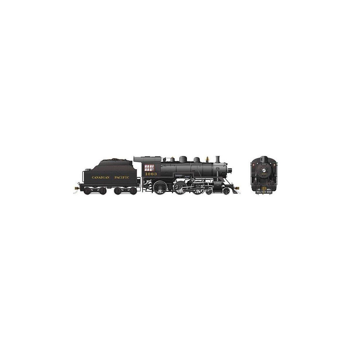 Class D10k 4-6-0 - LokSound and DCC -- Canadian Pacific 1063 (black, graphite), HO, Rapido Trains Inc 602505