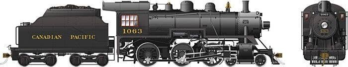 Class D10k 4-6-0 - LokSound and DCC -- Canadian Pacific 1063 (black, graphite), HO, Rapido Trains Inc 602505