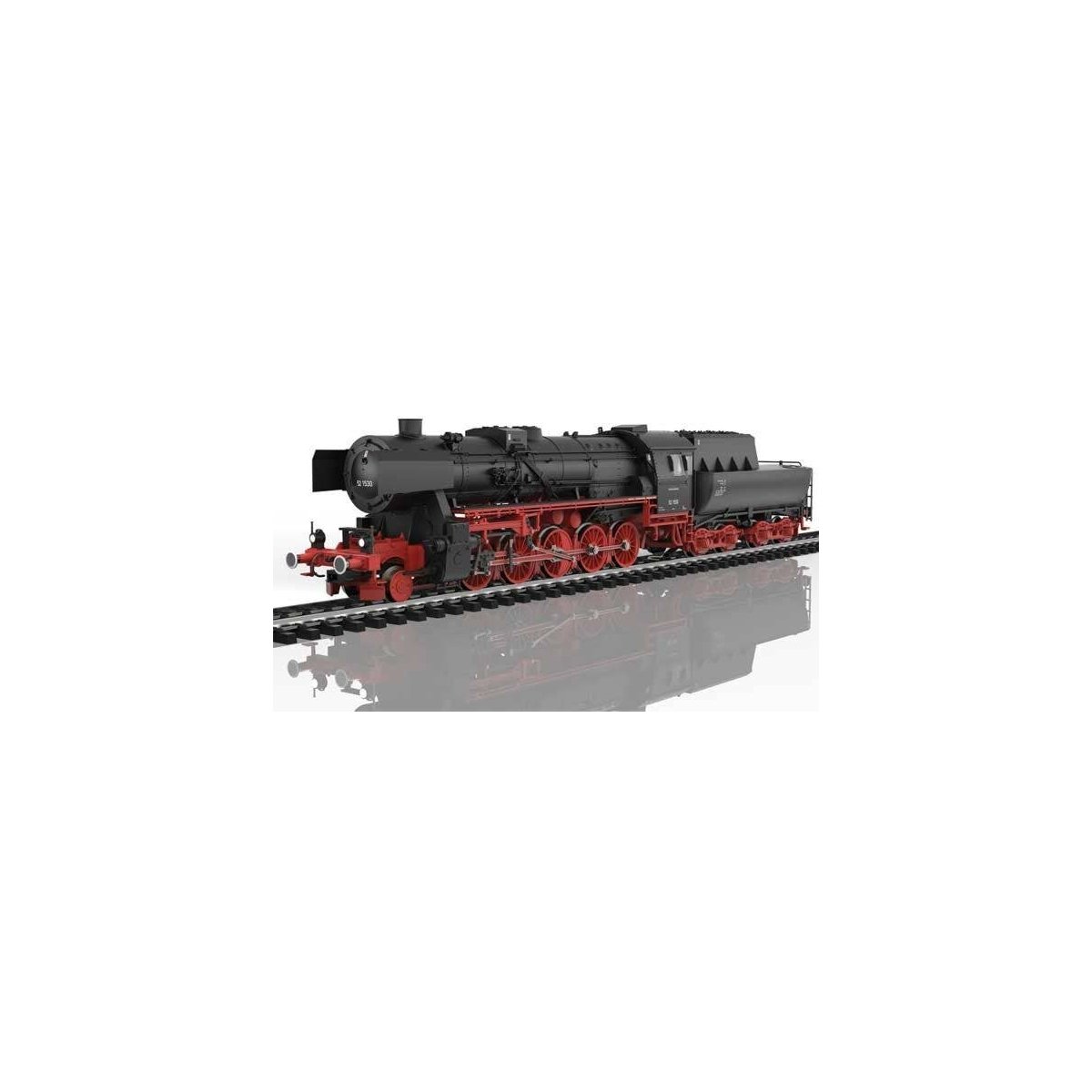 Class 52 2-10-0 w/Witte Deflectors & Tub Tender - 3-Rail w/Sound & Digital -- German Federal Railroad DB 52 1530 (Era III 1951-1