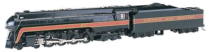 Class J 4-8-4 w/Sound & DCC -- Norfolk & Western 611 (Railfan Version black, maroon), HO, Bachmann Industries 53201