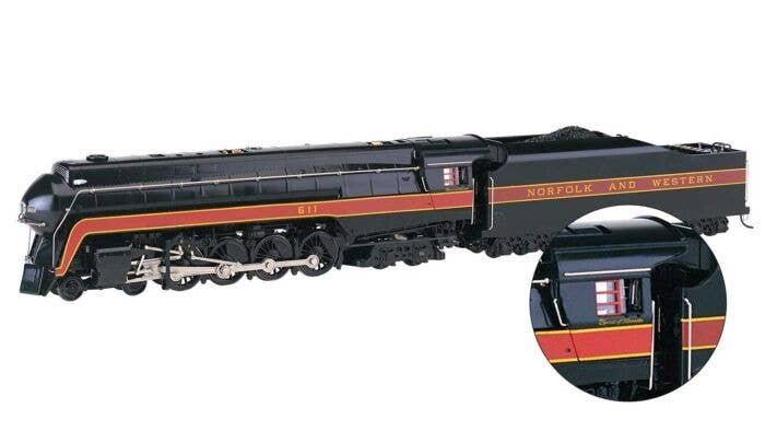 Class J 4-8-4 w/Sound & DCC -- Norfolk & Western 611 `Spirit of Roanoke` (black, maroon), HO, Bachmann Industries 53203