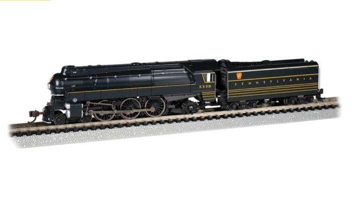 Streamlined Class K4 4-6-2 Pacific - Sound and DCC -- Pennsylvania Railroad 5338 (black, yellow, red), N, Bachmann Industries 53