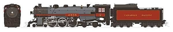 Class H1a 4-6-4 Hudson - Standard DC -- Canadian Pacific 2808 (bright maroon, gray, black, Spans the World Logo), HO, Rapido Tra