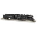 4-6-4 Hudson - Sound and DCC -- New York Central 5445 (black, graphite, Gothic Lettering), N, Bachmann Industries 53654
