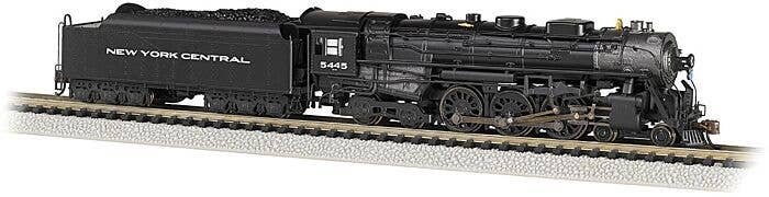 4-6-4 Hudson - Sound and DCC -- New York Central 5445 (black, graphite, Gothic Lettering), N, Bachmann Industries 53654