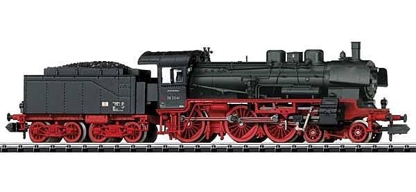 Class 38 4-6-0 - Sound and DCC-SX - Minitrix -- German State Railroad DR 38 3341 (Era III, black, red), N, Trix 16386