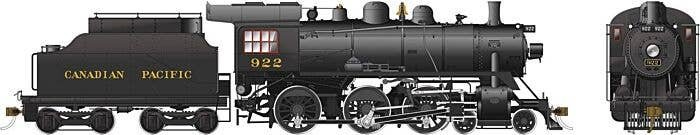Class D10g 4-6-0 - Standard DC -- Canadian Pacific 922 (black), HO, Rapido Trains Inc 602001