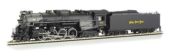 2-8-4 Berkshire w/Sound & DCC -- Nickel Plate Road 759 (black, graphite), HO, Bachmann Industries 52404