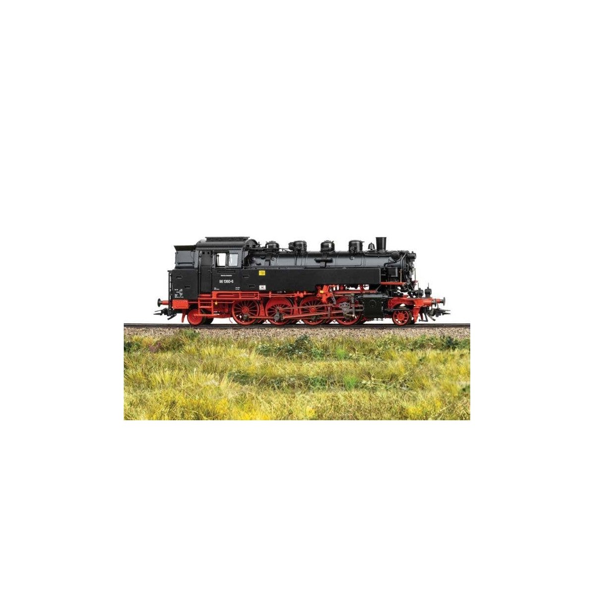 Class 86 2-8-2T - Sound and DCC -- German State Railroad DR 86 1360-6 (Era IV 1973, black, red), HO, Trix 25087