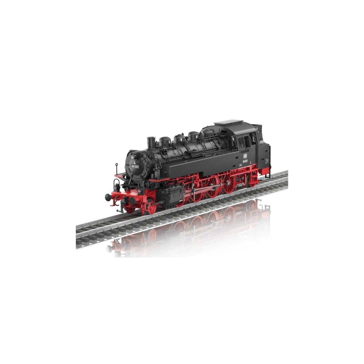 Class 86 2-8-2T - Sound and DCC -- German Federal Railroad DB 86 507 (Era III 1964, black, red), HO, Trix 25086