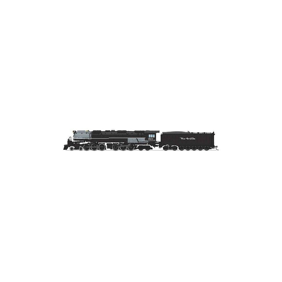 4-6-6-4 Challenger Late Version - Standard DC - Stealth -- Denver & Rio Grande Western 3803 (Coal Tender, black, graphite), N, B