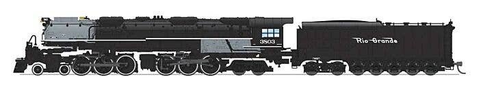 4-6-6-4 Challenger Late Version - Standard DC - Stealth -- Denver & Rio Grande Western 3803 (Coal Tender, black, graphite), N, B
