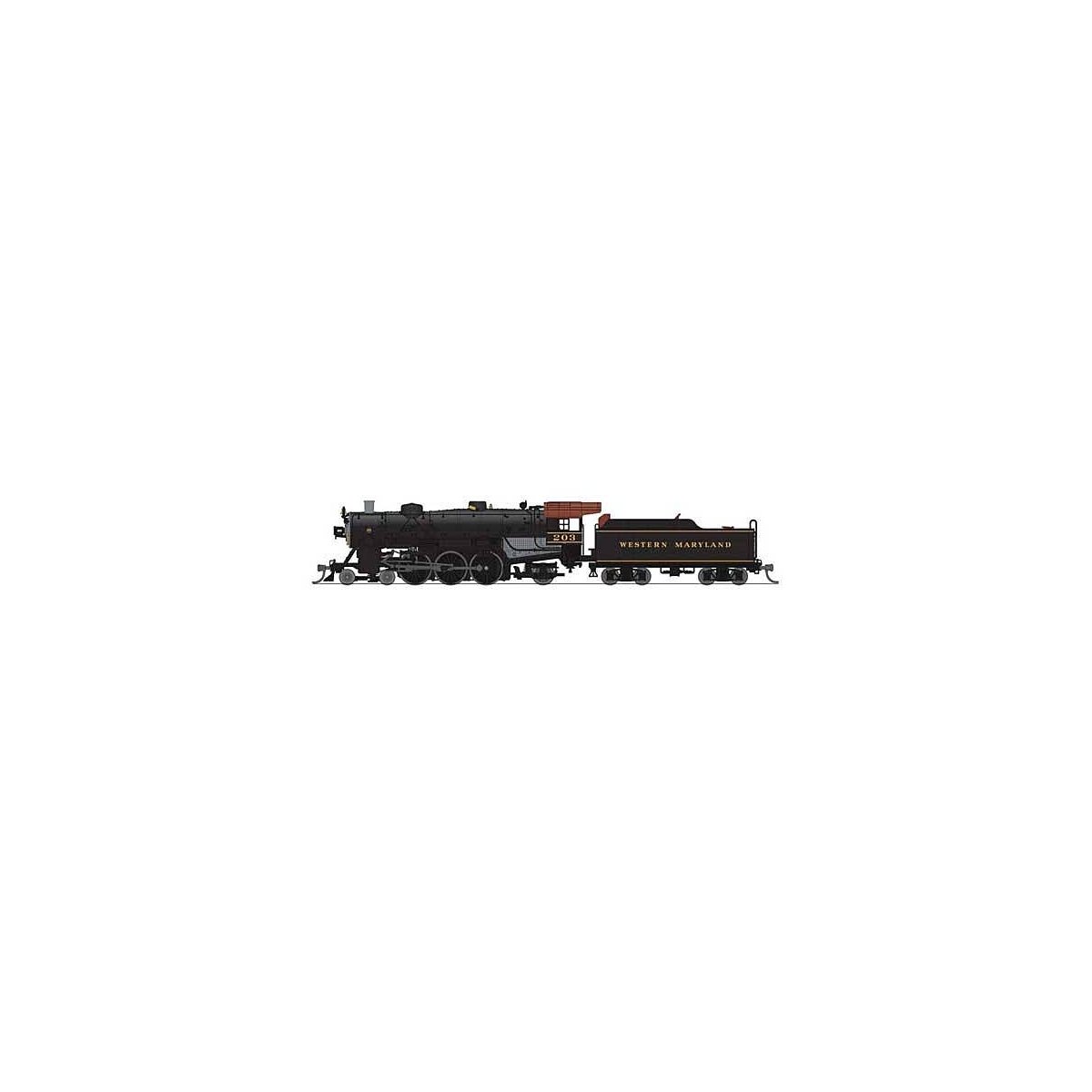USRA 4-6-2 Light Pacific - Sound and DCC - Paragon4(TM) -- Western Maryland 203 (black, graphite, yellow, Tuscan), N, Broadway L
