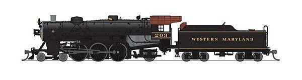 USRA 4-6-2 Light Pacific - Sound and DCC - Paragon4(TM) -- Western Maryland 203 (black, graphite, yellow, Tuscan), N, Broadway L