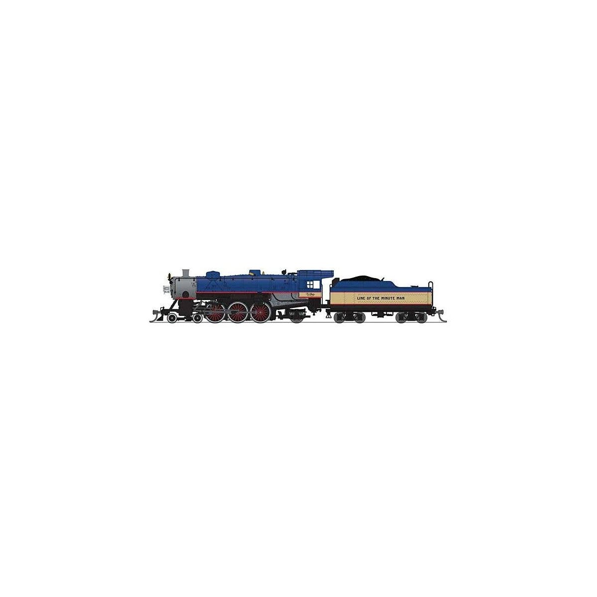 USRA 4-6-2 Light Pacific - Sound and DCC - Paragon4(TM) -- Boston & Maine 3688 (Minuteman Scheme, blue, cream, graphite), N, Bro