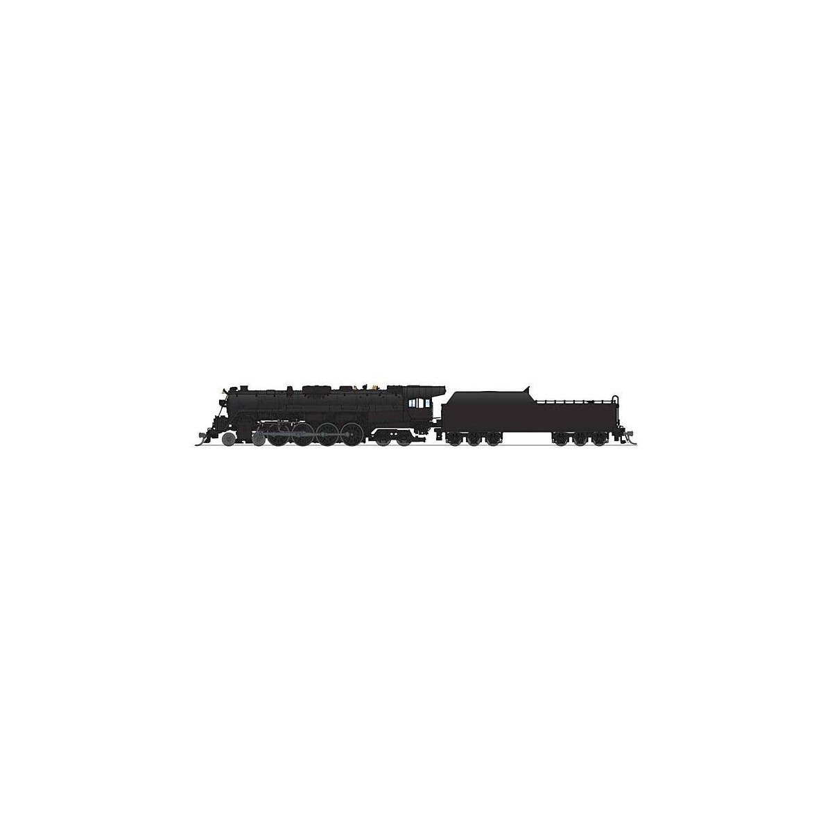 RDG Class T-1 4-8-4 - Standard DC - Stealth -- Painted, Unlettered (black), N, Broadway Limited Imports 8251