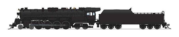 RDG Class T-1 4-8-4 - Standard DC - Stealth -- Painted, Unlettered (black), N, Broadway Limited Imports 8251