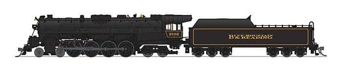 RDG Class T-1 4-8-4 - Standard DC - Stealth -- Reading, Blue Mountain & Northern 2102 (2022, black), N, Broadway Limited Imports